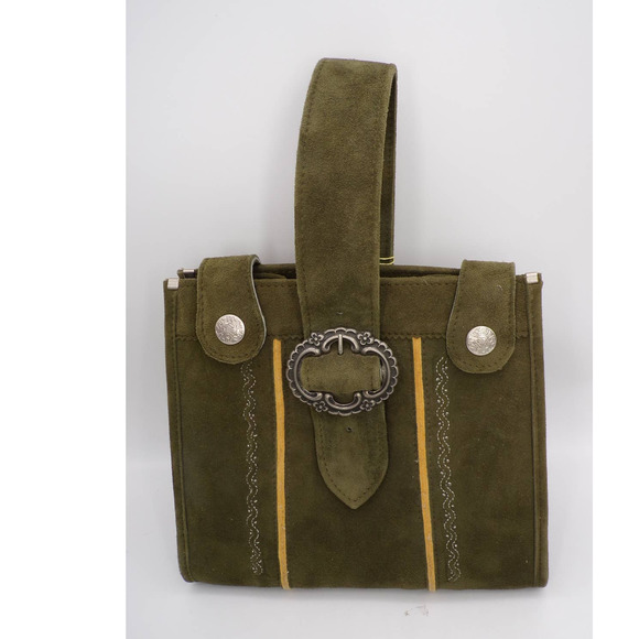 Meindl Handbags - German Bavarian Women's Suede Leather Handbag Purse by Meindl Olive Green NWT